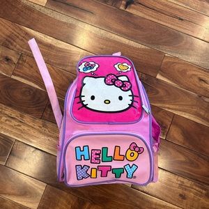 Hello Kitty backpack & hello kitty sleeping bag set lightly used